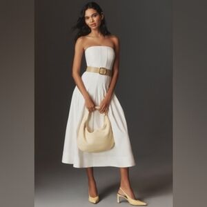 Anthropologie Mare Mare Strapless A-Line Midi Dress NWT Sz L